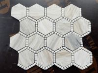Hexagon Deco Wooden White Honed 10.75 x 12.5 Hexagon Deco Wooden White Honed 10.75 x 12.5